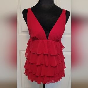 Vintage Victoria's Secret Ruffled Lingerie  Top RED Size XS NEW with TAG